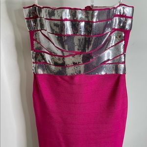 Harve leger style body on heavy “ hold you in” minidress